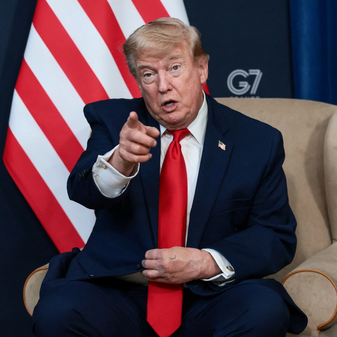 Donald Trump durante la reunión del G7 en Francia.